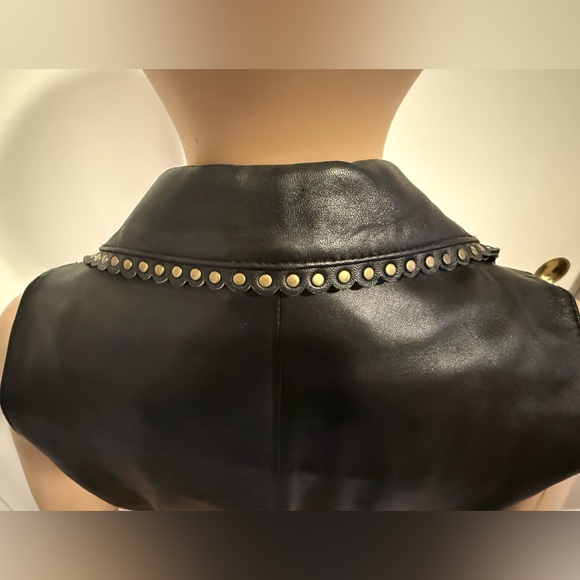 Wilson’s Leather Brand Leather Studded Vest with Floral Embroidery - Picture 6 of 9